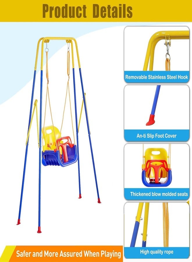 MAPPLE CREATION 3-in-1 Kid Swing with 4 Sandbags, Heavy-Duty Swing Set for Toddler with Safety Harness, Baby Swing for Indoor/Outdoor Play, Folding Metal Stand & Clear Instruction - Image 4